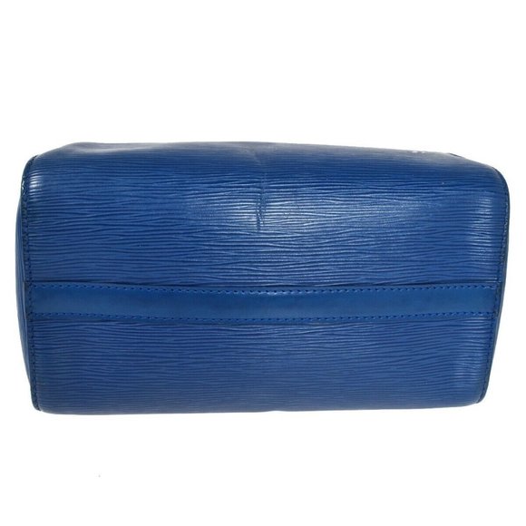 LOUIS VUITTON LV Logo Speedy Travel Hand Bag Epi Leather Blue - Picture 7 of 16